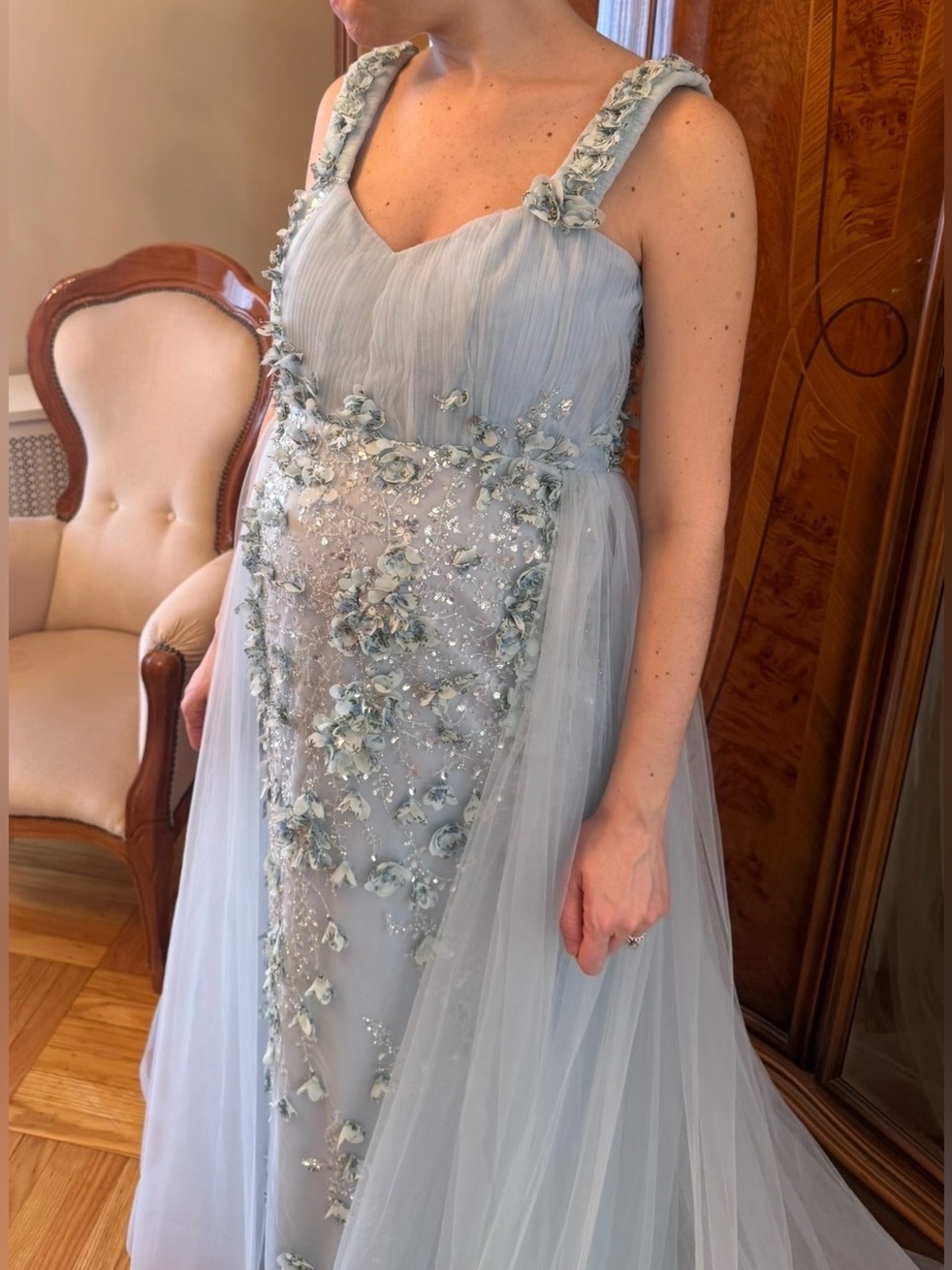 Blue Maternity Gown - Picture 3 of 4